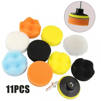 

11pcs Polishing Pads Kit Thread Drill Adapter Shank Buffing Auto Car Polishing Sealing Glaze Power Polisher Tools