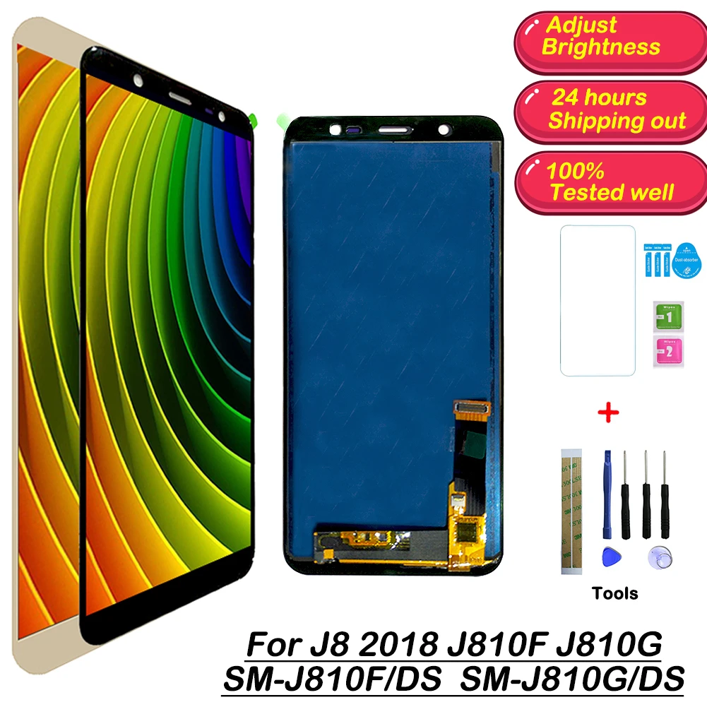 

TFTAdjust Brightness LCD For Samsung Galaxy J8 2018 J810 Screen LCD Display J810F J810Y J810G Send Tools Screen Protector