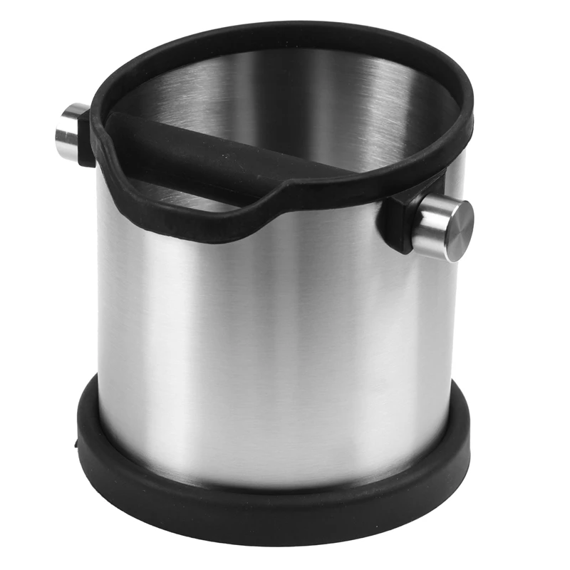 

ABUI-1800 Ml Stainless Steel Espresso Blow Box Non-slip Ground Coffee Dump Bin Garbage With Detachable Bar Blow Barista