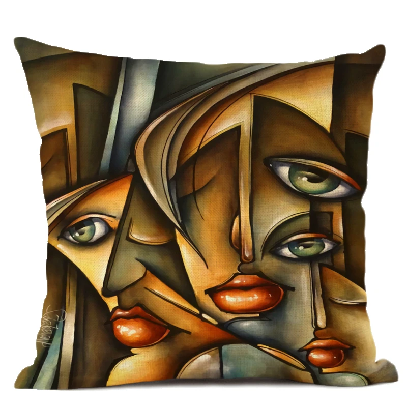 Vagrant Art Картина маслом наволочка 45x45 см Лен гостиная диван декоративная наволочка для подушки офисные аксессуары для кафе подушка - Цвет: 12