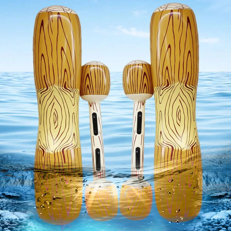 4 Pcs Set Inflatable Floating Water Toys Aerated Battle Logs, Adult Children Pool Party Water Sports Games Log Raft Pool Float auto inflation swimming pool sun resistant inflatable pool float raft removable canopy