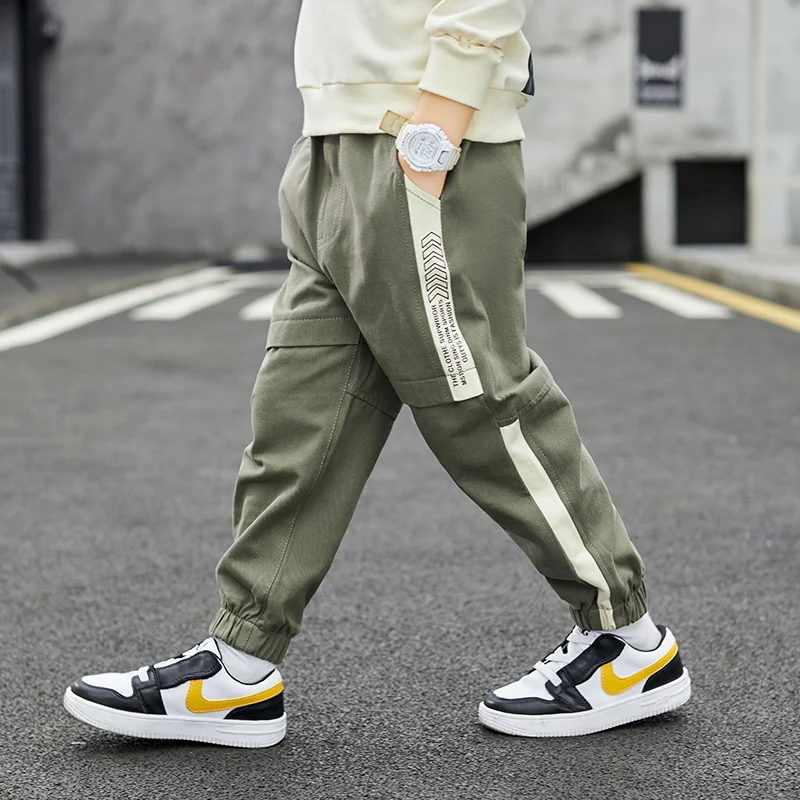Hip Hop Kids Boys Sports Pants Ribbon Cargo Harem Pants Autumn Cotton