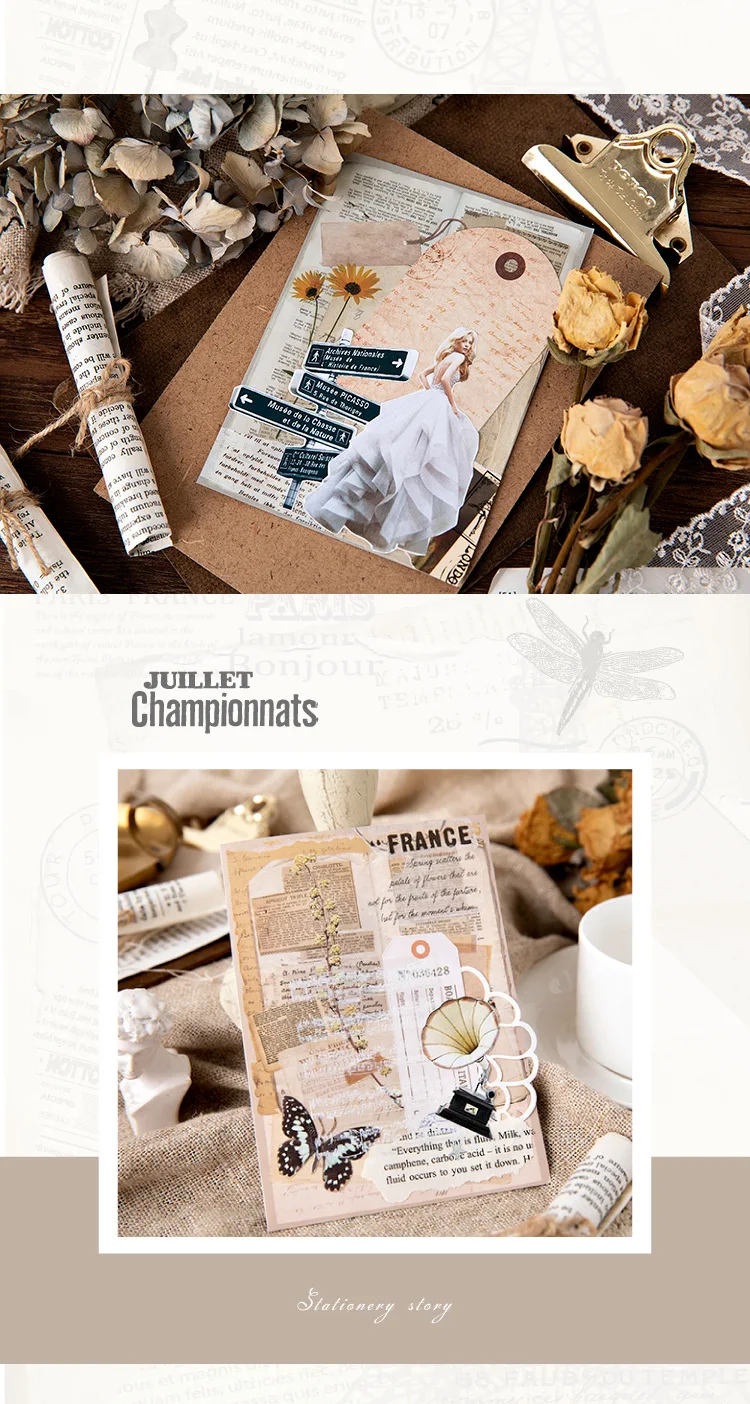 Renaissance Journal Background Decorative Stickers Scrapbooking Stick Label Diary Stationery Album Vintage Flower Stickers