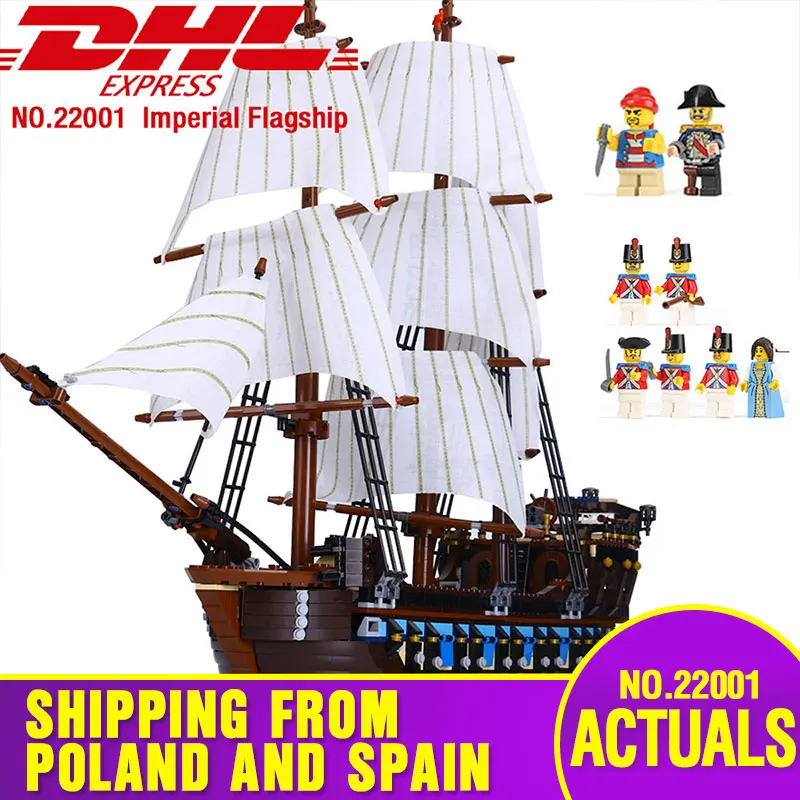 DHL 22001 пиратский корабль warships модель строительных комплектов блоки игрушки-конструкторы 1717 шт Совместимость с 10210 Детские Подарочные игрушки модель