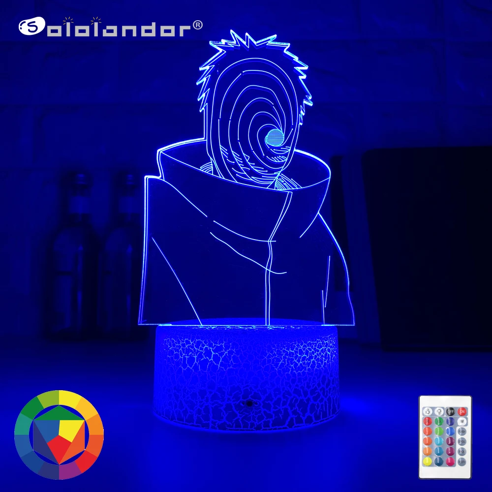 

3d Led Night Light Uchiha with soil Figure Color Changing Nightlight for Kids Bedroom Decor Touch Sensor Table Lamp Naruto Gift
