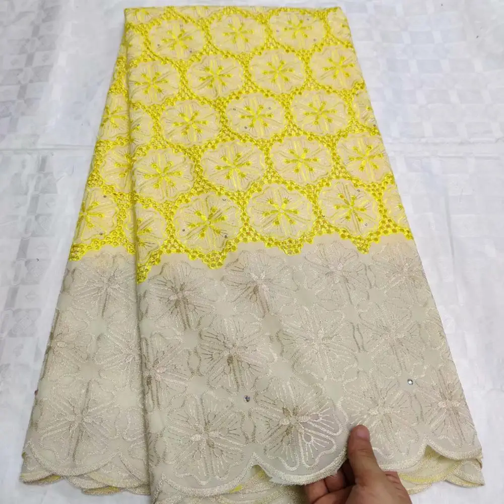 Ткань из Дубая Африканское сухое кружево ткань хлопок кружево ткань распродажа швейцарская вуаль кружева в швейцарском стиле высокого качества 5 ярдов/партия