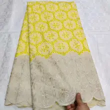 Ткань из Дубая Африканское сухое кружево ткань хлопок кружево ткань распродажа швейцарская вуаль кружева в швейцарском стиле высокого качества 5 ярдов/партия