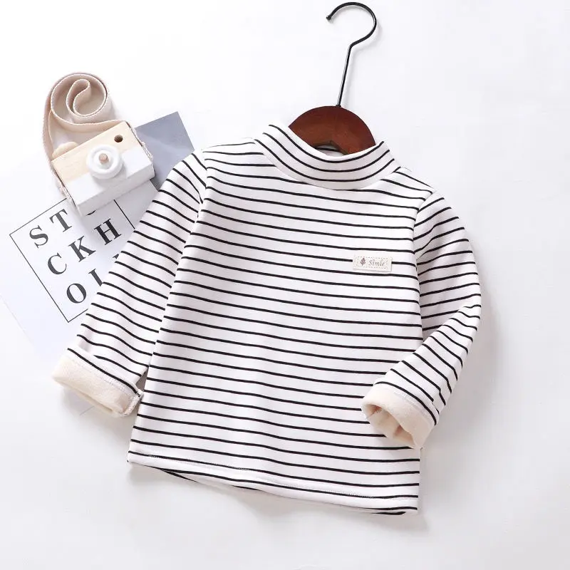 Fleece Lining Thick Toddler Boys Girls Sweatshirts Warm Autumn Winter Coat Sweater Baby Long Sleeve Outfit Tracksuit Kids Shirt