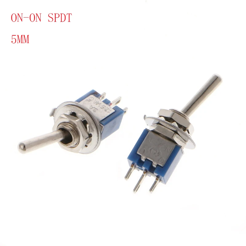 

Direct production NEW Soong sil Blue 3Pin ON-ON 3 Position SPDT Mini 5MM Toggle Switch Rocker Switch AC 3A/125V