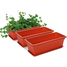 

3 Packs 17 Inches Terracotta Color Flower Window Box Plastic Planters , for Windowsill, Patio, Garden, Home DéCor, Porch