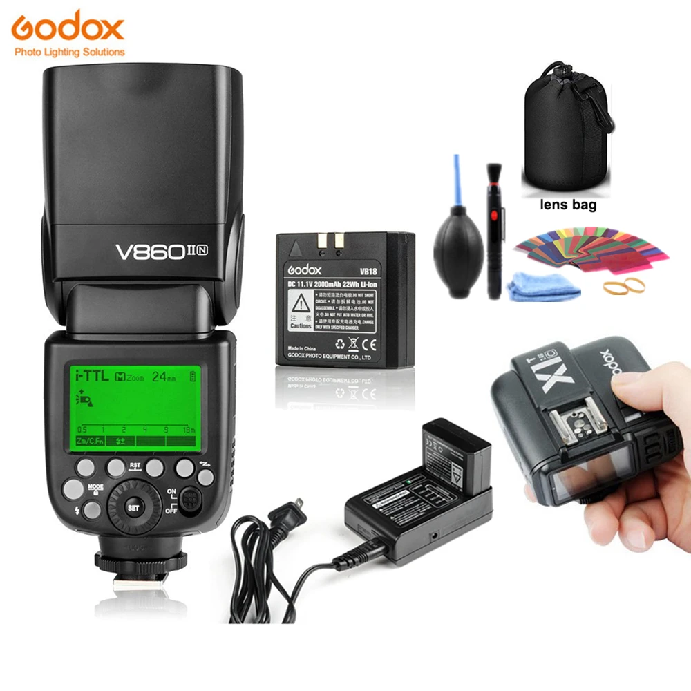 Godox VING V860II литиевая батарея Flash GN60 HSS 1/8000s ttl Speedlite Flash+ X1T триггер для Canon Nikon sony Olympus Fujifilm