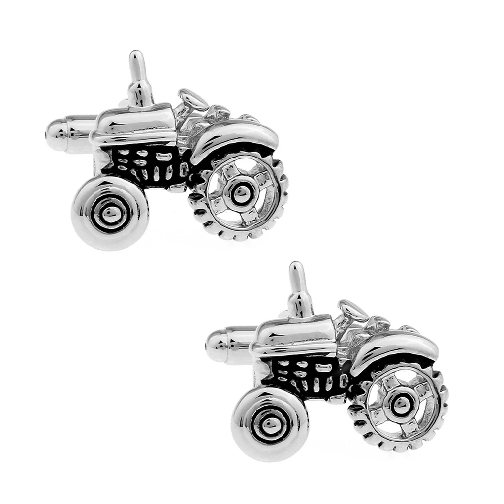 Mens Wedding Gift Cuff Links silver color Vintage Car Tractor Shaped Cufflinks Tie Clips for wedding gifts graduations