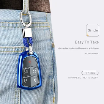 

TPU Car key case cover case For Cadillac Escalade ESV XTS ATS CTS SRX CT6 ATS-L XT5 key case keyless entry Remote key holder