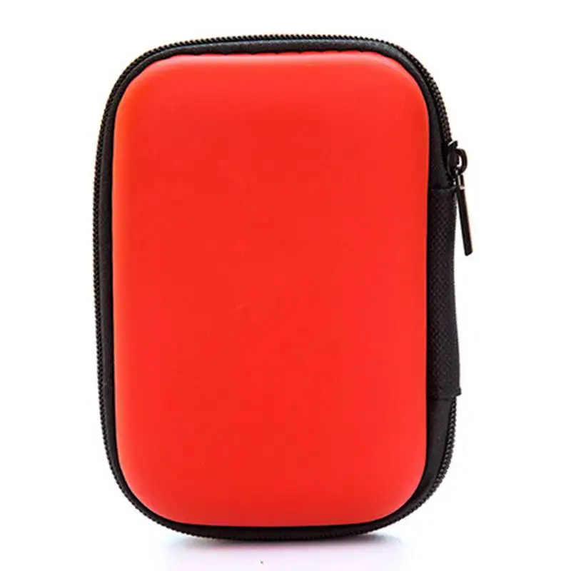 Style 2 Red 2pc Чехол для наушников на молнии, кожаная коробка для хранения наушников, портативный органайзер для USB кабеля, жесткая сумка для переноски монет, карт памяти - Цвет: Style 2 Red 2pc