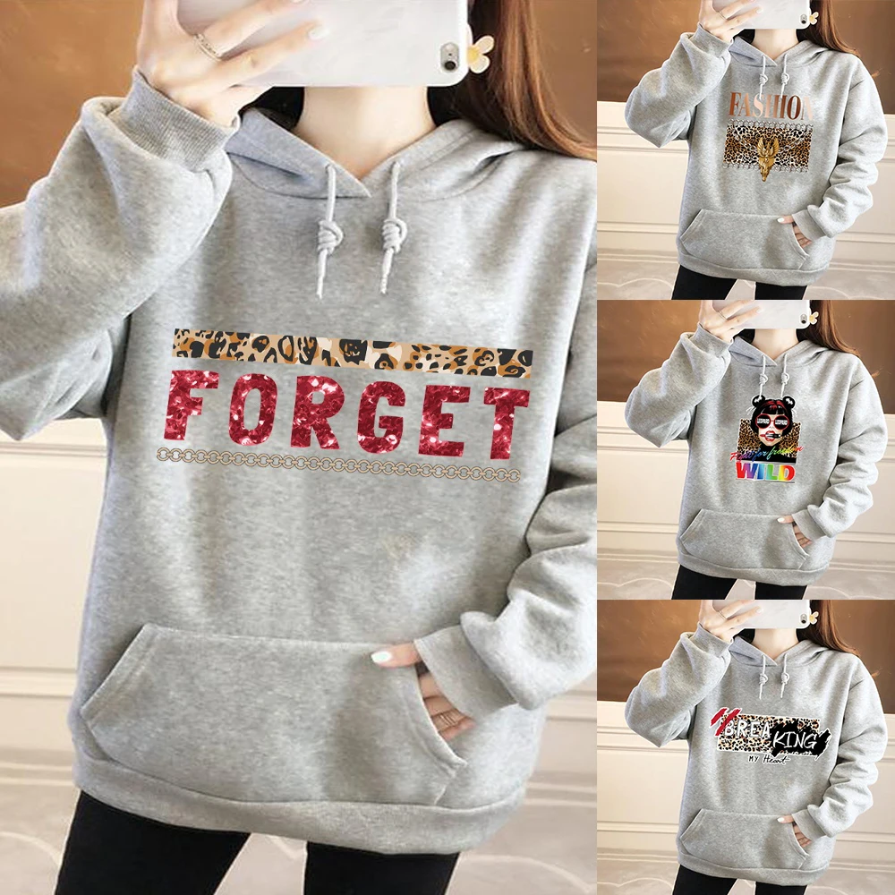 Womens Casual Sweatshirt Hoodie Harajuku Retro Couple Clothing Pullover Shirt Womens Hoodie Letter Print Womens Sweater