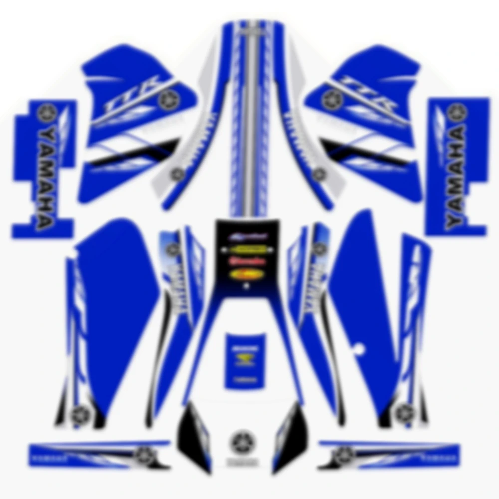 

New Blue Full Graphics Decals Stickers Custom Number Name 3M Bright Matte Stickers Waterproof For YAMAHA TTR250