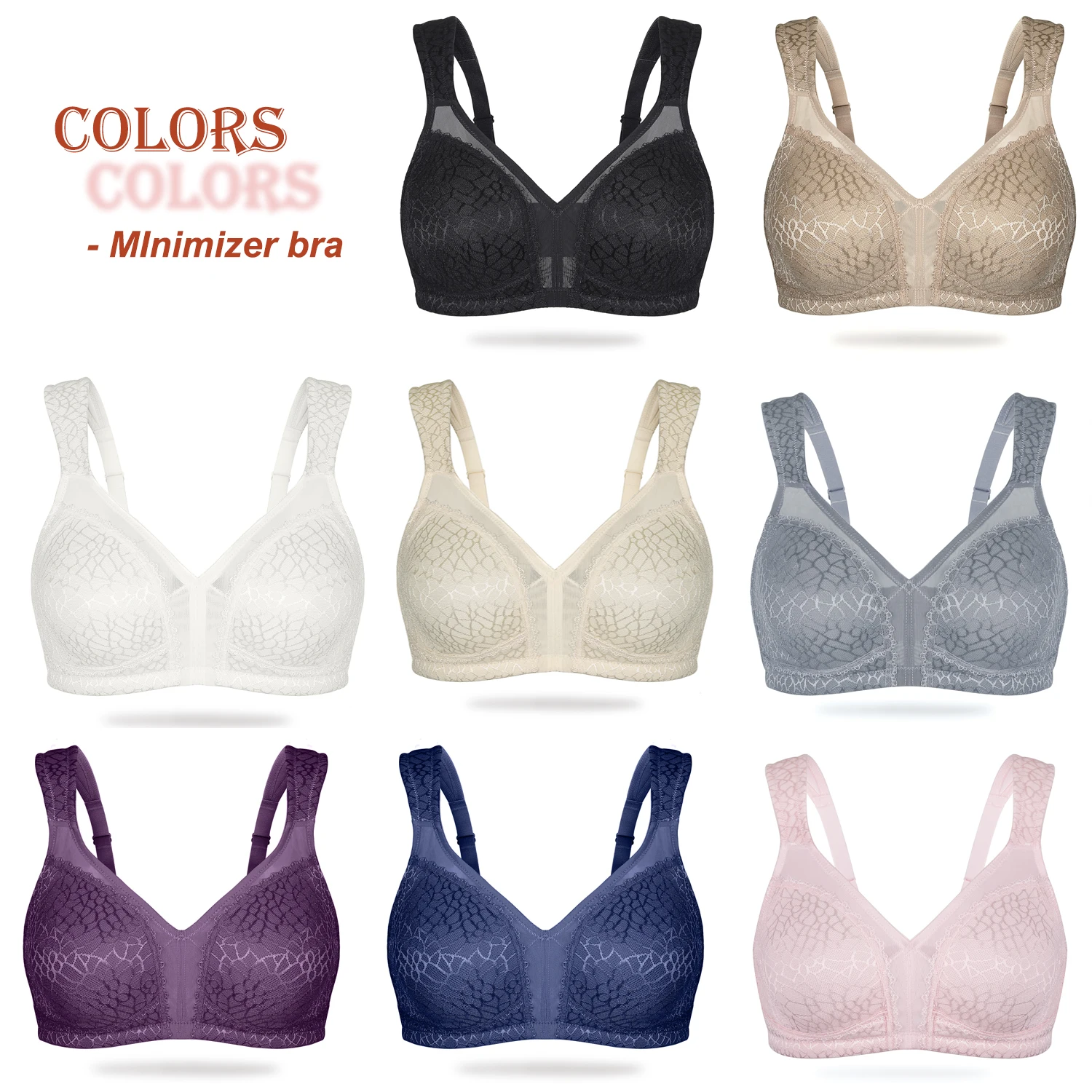 Minimizer Bra Plus Size Women Full Coverage Wireless Bras Women Plus