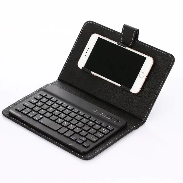 Универсальный беспроводной Bluetooth клавиатура кожаный чехол для iPhone samsung huawei Xiaomi Nokia смартфон