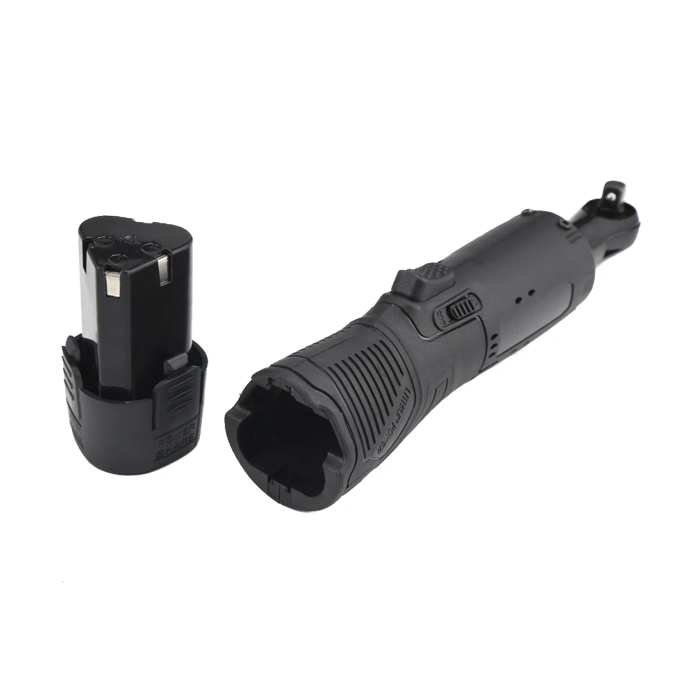  3/8'' 2 Lithium-Ion Battery Electric Ratchet Wrench Rechargeable Electric Cordless Right Angle Wren