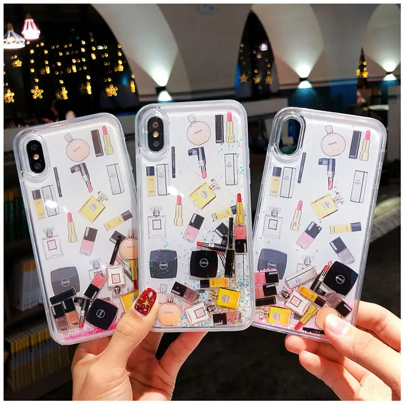 

Phone case for Samsung s8 s9 10 plus note8 Note9 cover Dynamic liquid Makeup quicksand case for iPhone X 6 6s 7 8 Plus Xs Max Xr