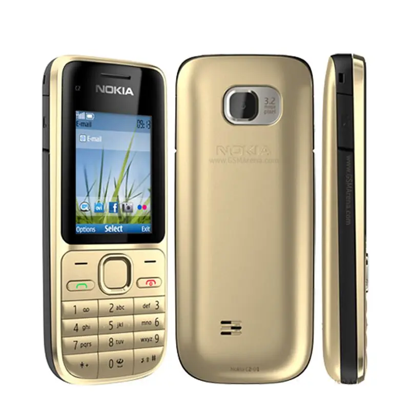Nokia C2 C2-01 разблокированный gsm мобильный телефон английский и арабский и иврит и русская клавиатура б/у мобильные телефоны