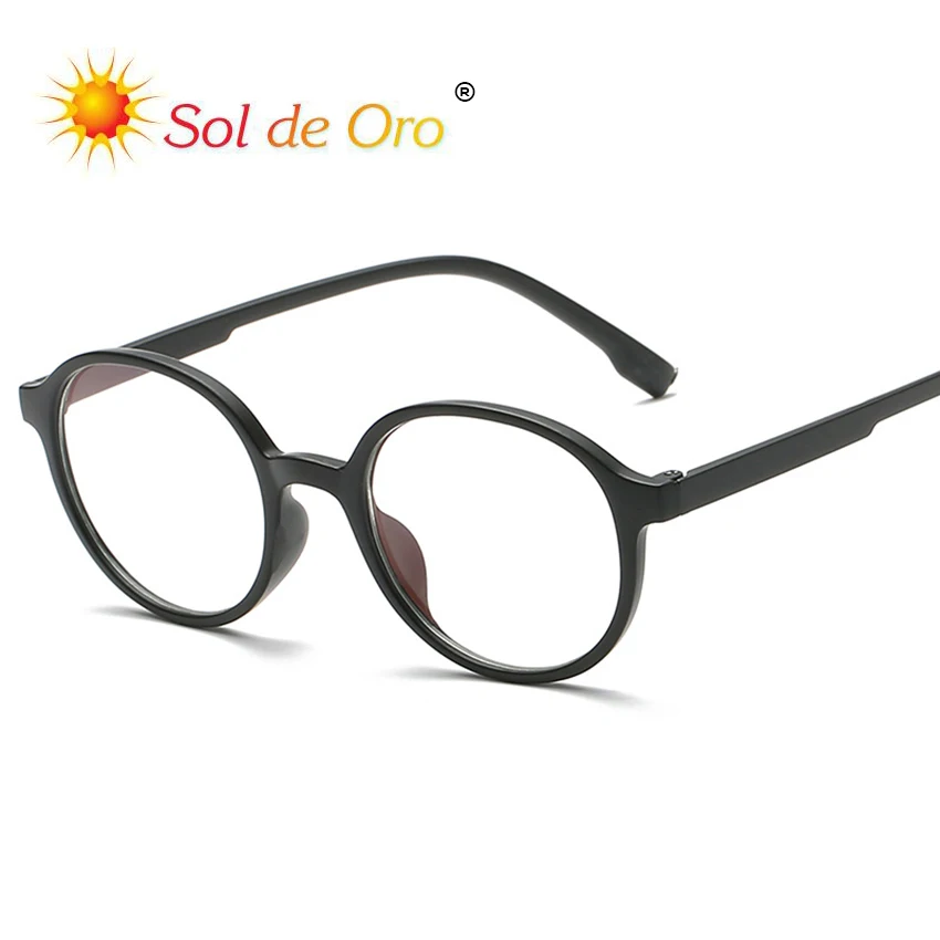 

SOL DE ORO Fashion Transparent Glasses Frame Student Glasses Frame Female Retro Decorative Art Flat Mirror Myopia Glasses Frame