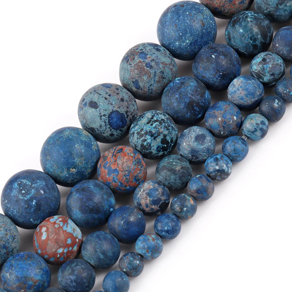 thumbnail image 1 of Cuentas de piedra mate natural pulidas con acabado mate, jaspe cebra rosa, ágatas, jades, howlitas, cuentas minerales para hacer joyas, pulseras DIY de 15'', 1 of 5