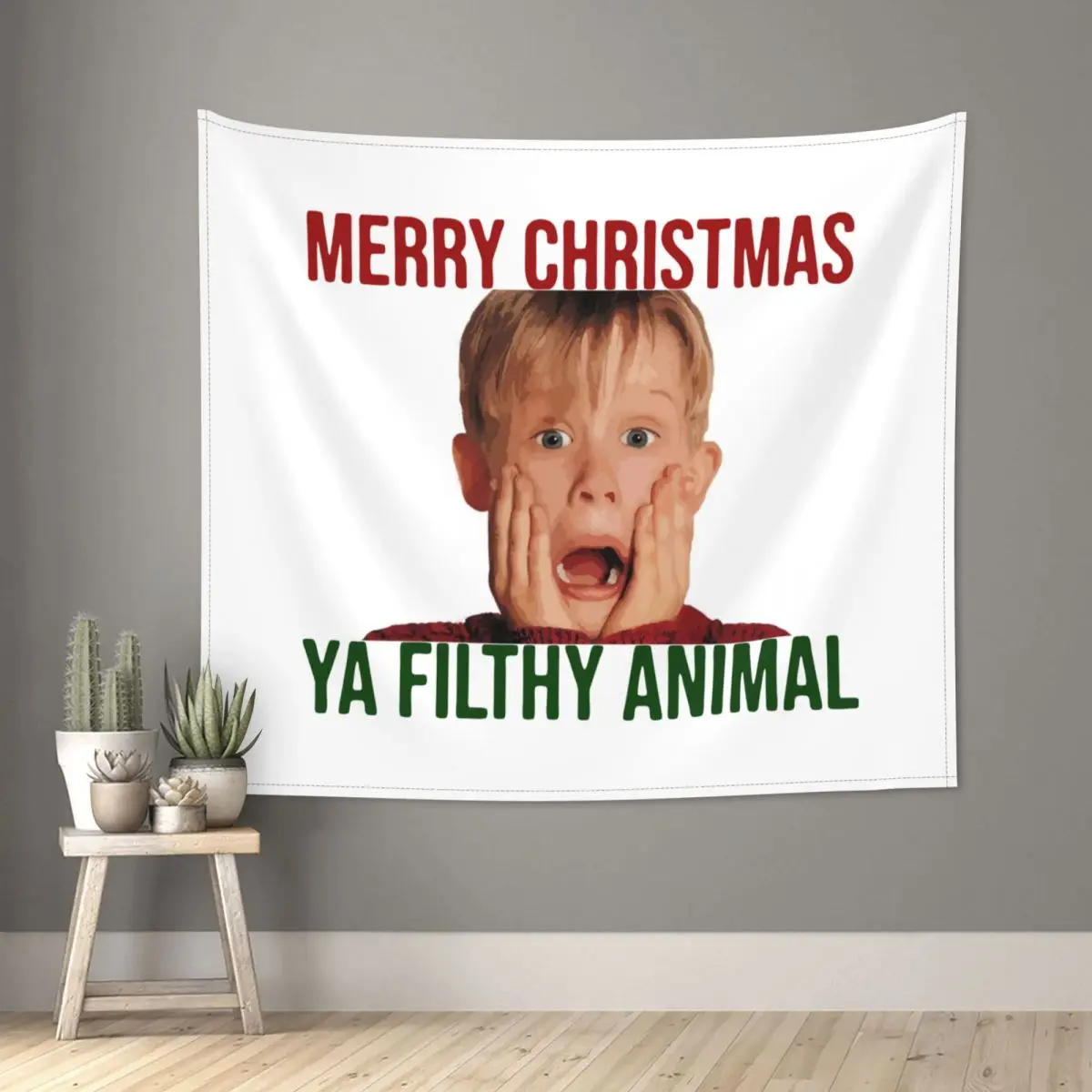 Merry Christmas Ya Filthy Animal Tapestry Hippie Polyester Wall Hanging Room Decoration Curtain Witchcraft Blanket | Дом и сад