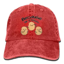 Потому что я картофель смешной картофель подарок Классический унисекс бейсбольная кепка регулируемая мыть окрашенный хлопок мяч шляпа красный
