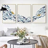 Cartoon Blue and Gold Whales Group Canvas Painting Nordic Poster and Print Wall Art Modern Pictures for Kids' Room Home Decor 1