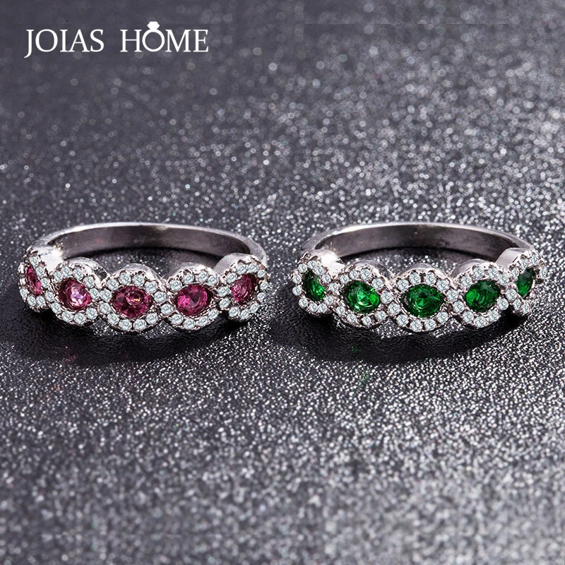 JoiasHome Silver 925 Ruby Ring For Women With Roud Emerald Ruby Gemstone Female Anniversary Gift Size 5-11 JoiasHome Silver 925 Ruby Ring For Women With Roud Emerald Ruby Gemstone Female Anniversary Gift Size 5-11