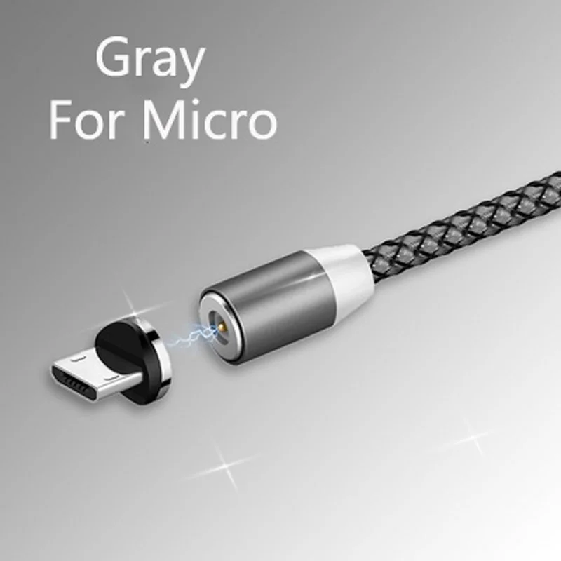 Магнитный кабель Micro usb type-C кабель для huawei Y5 Y6 Y7 Y9 P Smart Z honor 8X9X20 Xiaomi LG кабель для быстрой зарядки - Цвет: Gray For Micro