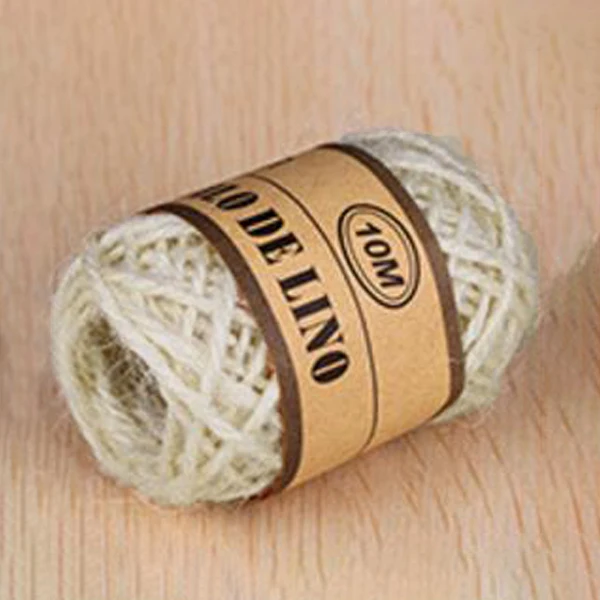 10M/Roll Hemp Twine String Photo Wall Gift Box Craft Making Material Hemp Rope - Color: Beige