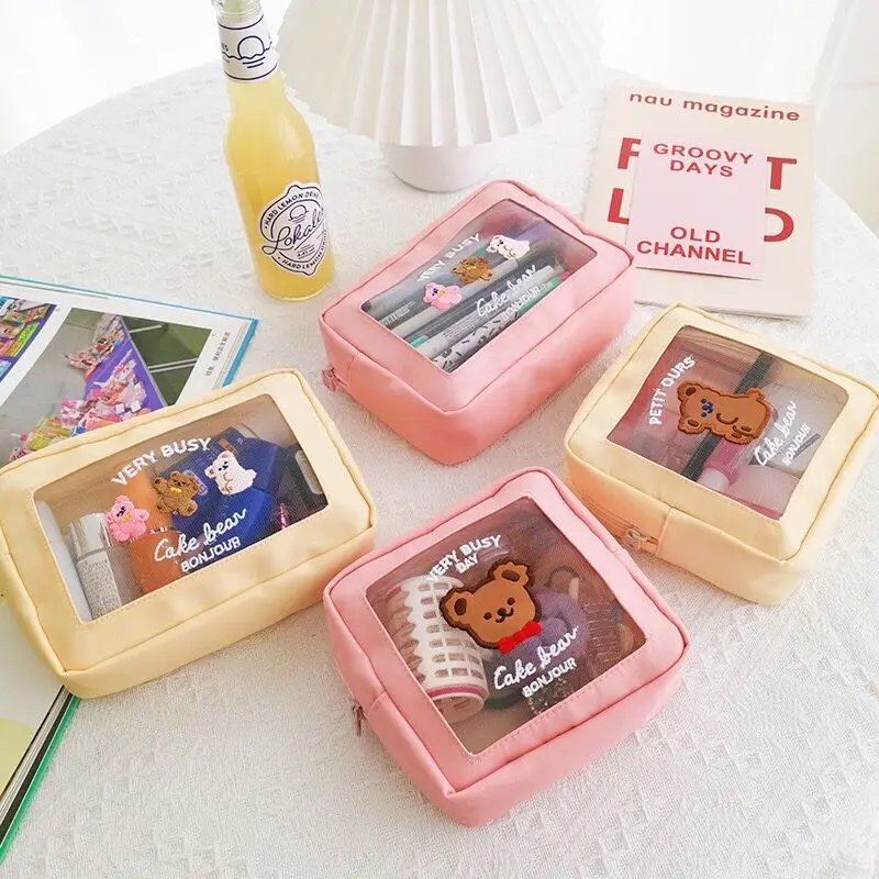 Bag Handbags Cases Makeup-Bag Bentoy Travel-Wash-Organizer Milkjoy Girls Bear Cute Fashion