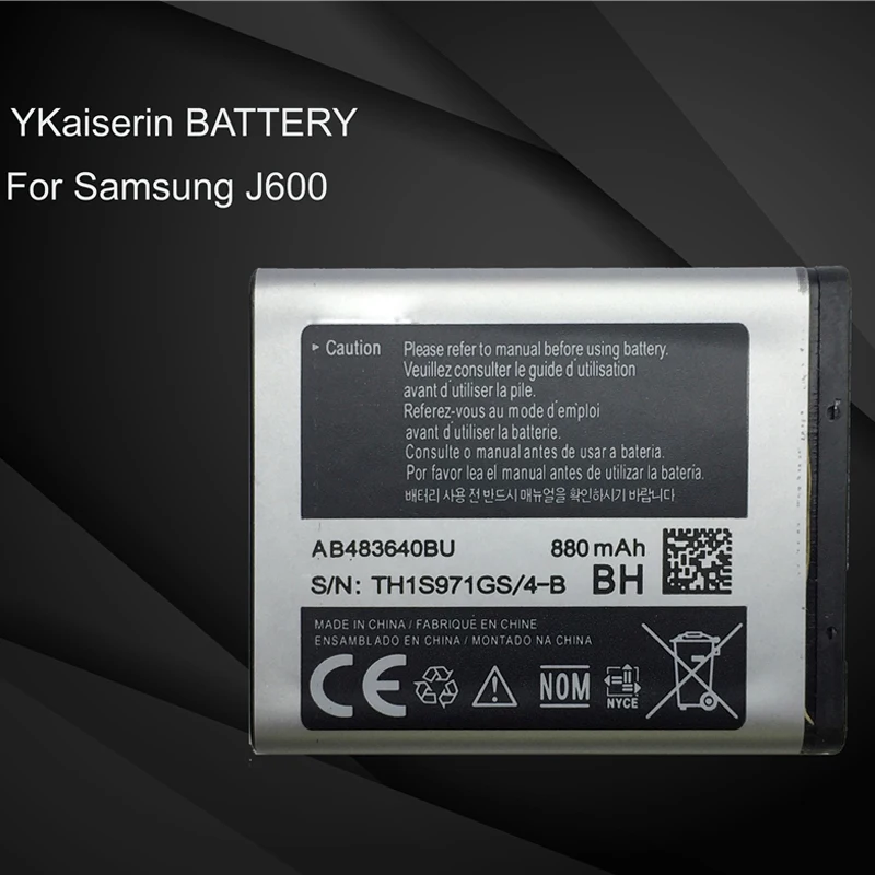 Ykaiserin 880 мА/ч, Батарея AB483640BU для samsung J600 J608 C3050C S7350C F619 C3050 E740 E748 F110 F118 G618 L600 L608 B3210 M519