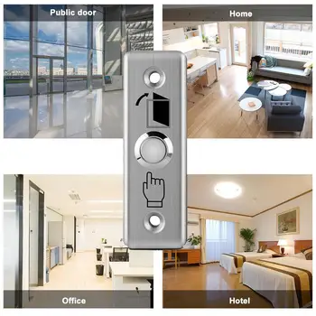 

Metal Door Exit Button Stainless Steel Switch Push Control Alloy System Lock Release For Home Access Durable U9F2