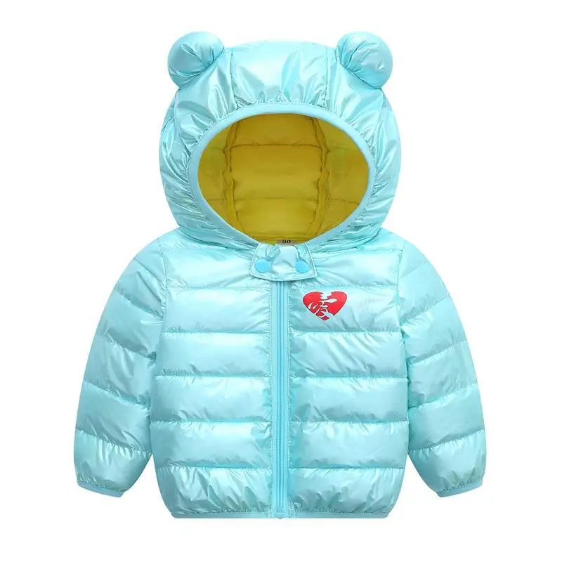 Теплые куртки осень-зима Одежда для девочек детские куртки детская верхняя одежда с капюшоном пальто на молнии детская одежда для мальчиков куртки - Цвет: Sky blue