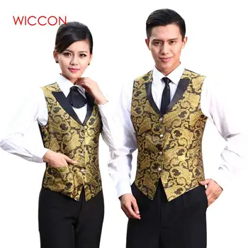 

Women Men Night Club Waitress Vest Uniform Bright Color Bar Waiter Vest Clothing Hotel Restaurant Work Wear Waiter Outside Vest