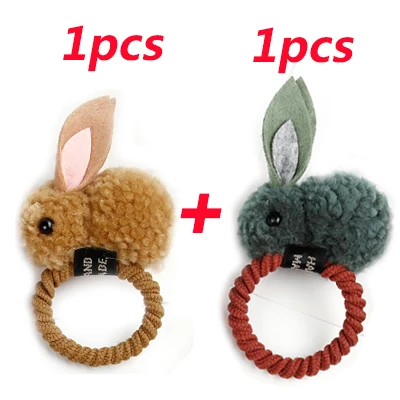 2pcs Style 7 Разноцветные эластичные резинки для волос для девочек, детские резиновые ленты Головные уборы с рисунком принцессы, головной убор, держатель для хвоста, Детские аксессуары для волос - Цвет: 2pcs Style 7