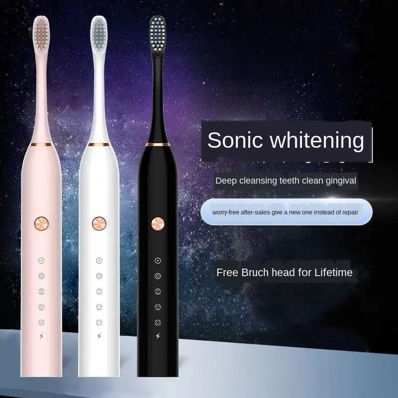 

Sonic Electric Toothbrush Adult Timer Brush USB Charger Rechargeable Tooth Brushes Battery model/Replacement Heads Set gift