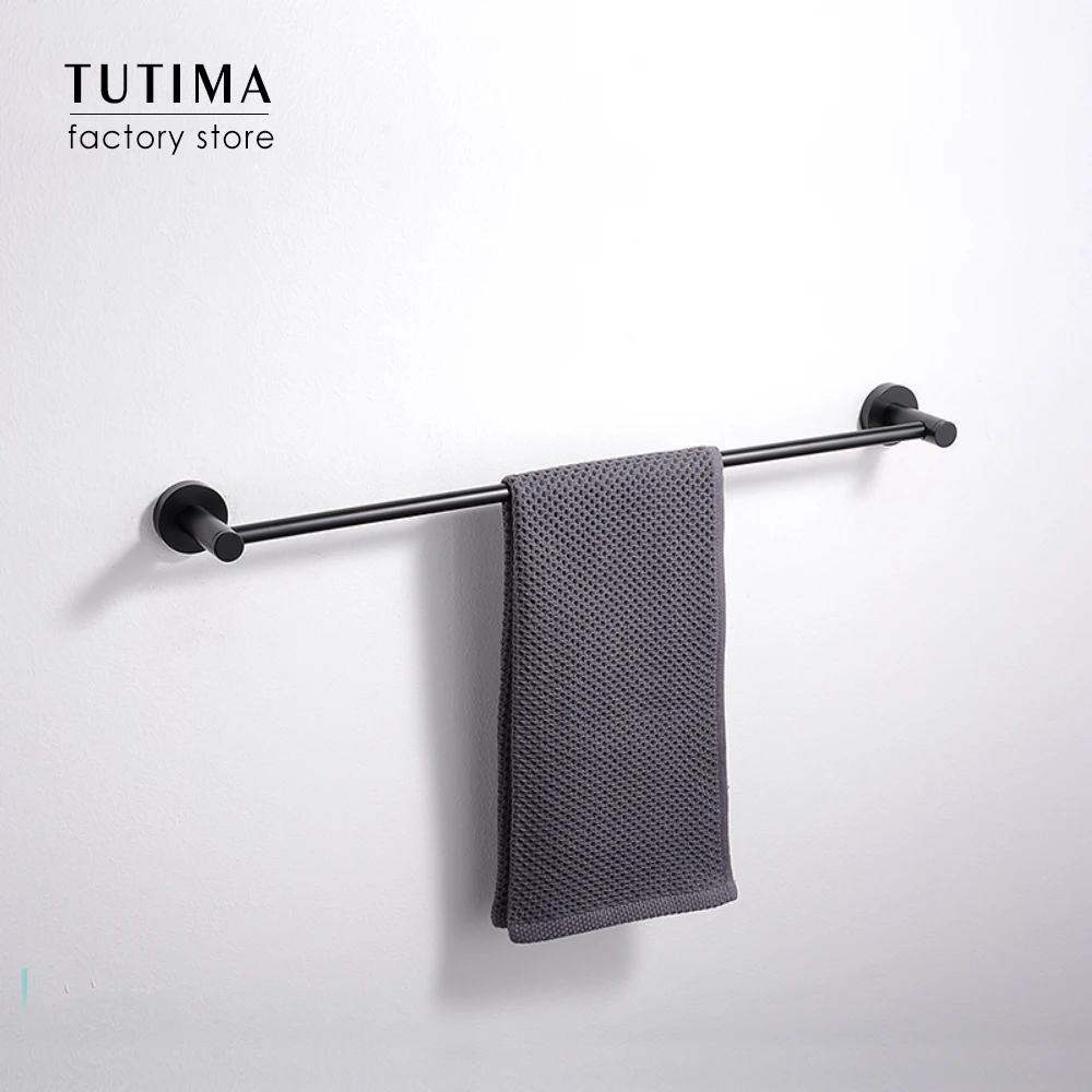 Tutima SUS 304 Stainless Steel Bathroom Hardware Set Black Matte Paper Holder Toothbrush Holder Towel Bar Bathroom Accessories