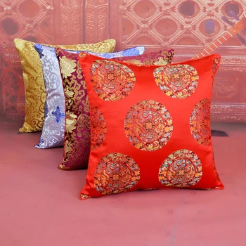 

Classical Chinese Style Flower Fish Cushion Cover Simplicy Han and Tang Dynasty Style Bamboo Chinese Characters Pillowcase