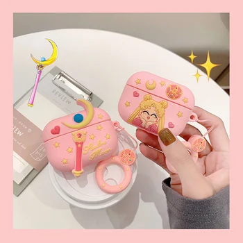 

Cartoon Sailor Moon Earphone Case For Apple AirPods Pro Cute Protective Case For AirPods 3 Earphone Wireless Bluetooth Protector
