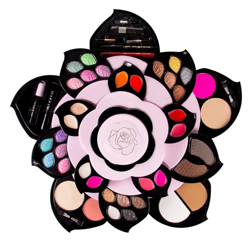

Rotary Eyeshadow Makeup Set Colorful Travel Makeup Box Set With Lotus Style Box Rotary Makeup Set With Container Eyeshadow 40P W