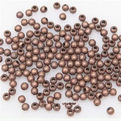 1000 шт маленькие круглые металлические серебряные бусины 3 мм для изготовления ювелирных изделий для женщин Diy браслет ожерелье ювелирные изделия - Цвет: Copper
