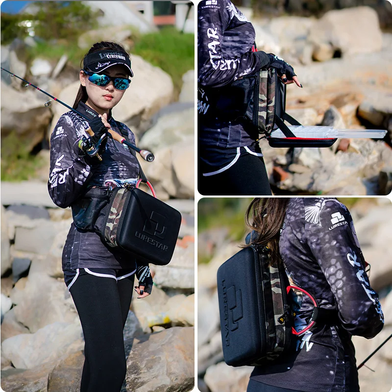 Lurestar Single-Shoulder Fishing Bag With 2pcs Bait Storage Box Quality  Lure Fishing Tackle