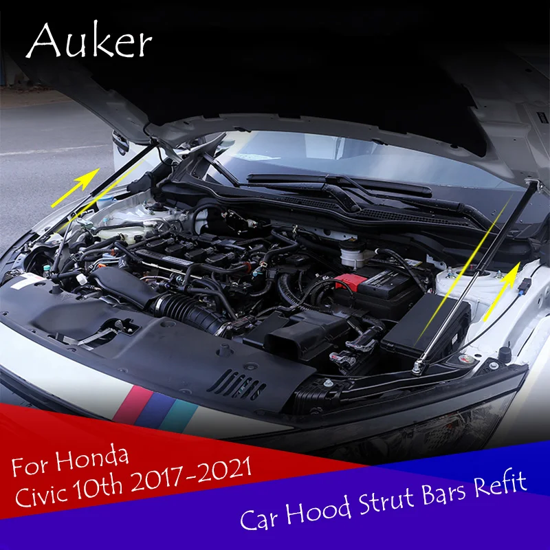 Cubierta de de coche, soporte de resorte de choque, de puntal de varilla hidráulica para Honda Civic 10, 2017-2021, pegatina de coche - AliExpress Automóviles y motocicletas