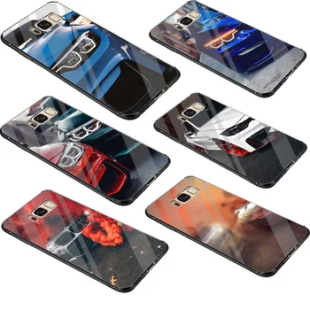 

Tempered Glass Mobile Phone Case for Samsung Galaxy A10 A20 A30 A40 A50 A60 A70 S7 Edge S8 S9 Plus S10 Note 8 9 10 BMW Cover