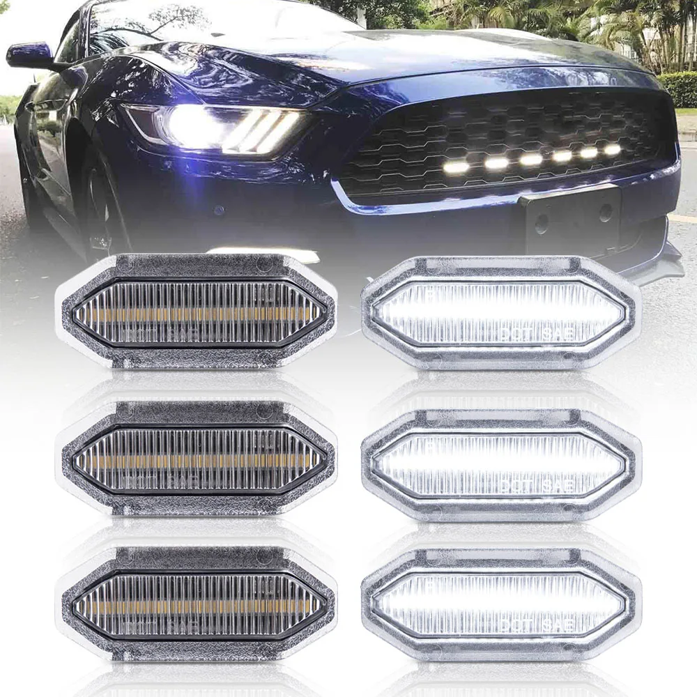 

6 шт., передняя решетка для автомобиля Ford Mustang 2015 2016 2017 2018