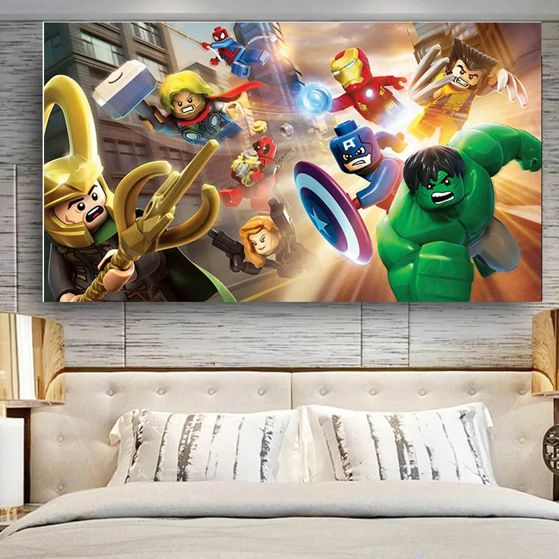 Lego Avengers Hulk Kids bedroom canvas picture 